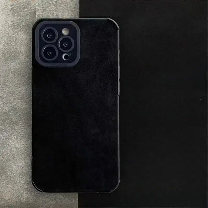 Luxury Matte Cortex Leather iPhone Case with Shockproof Protection, high-quality leather, sleek design, precision fit for ultimate style.