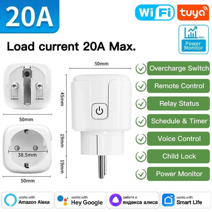 Presa intelligente TNCE EU Plug - Controllo vocale Wi-Fi e monitoraggio dell'energia