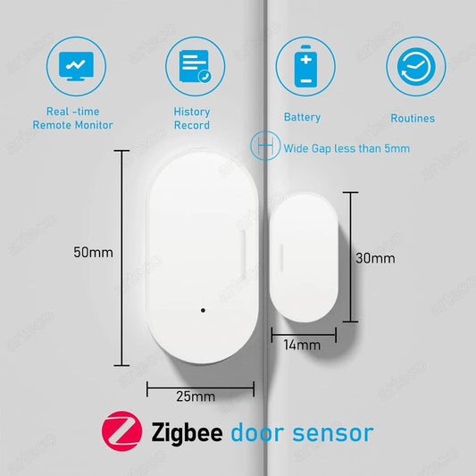 Smart Zigbee Door Sensor With App Alerts For Safety