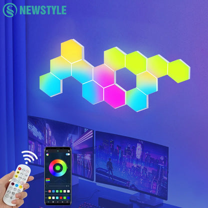 Smart RGB Hexagonal Lamp with Remote Control