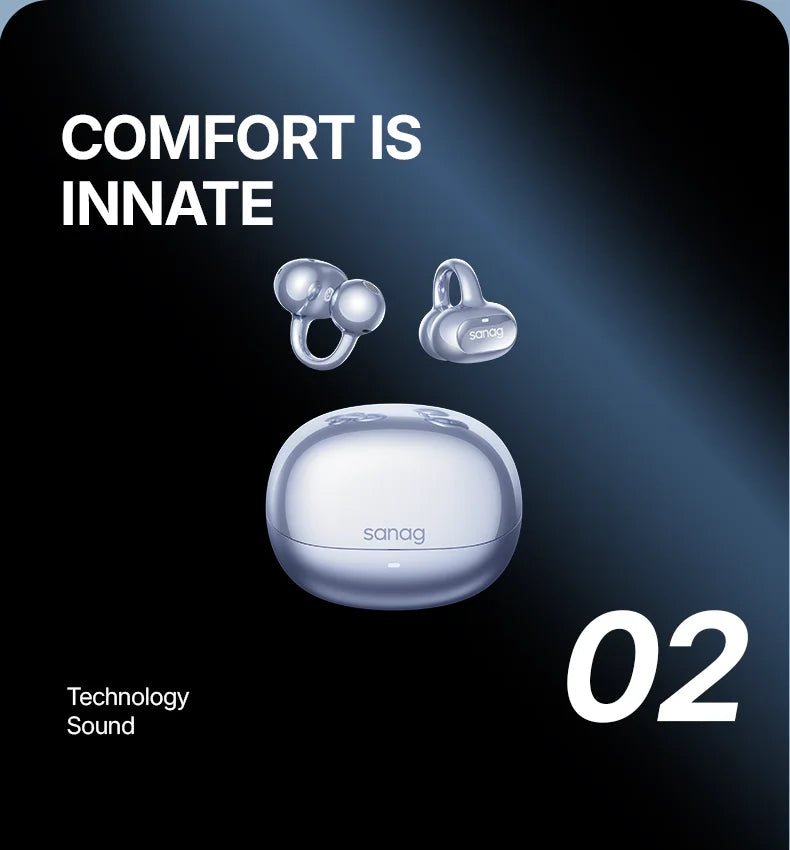 Sanag S8S Bluetooth 5.4 Ear Clip-øretelefoner - vanntette og støyreduserende