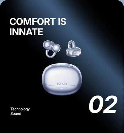 Sanag S8S Bluetooth 5.4 Ear Clip-øretelefoner - vanntette og støyreduserende