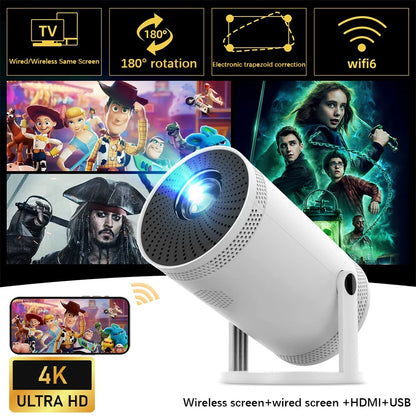 2025 New Android Smart Mini Projector 4K for Home Theater