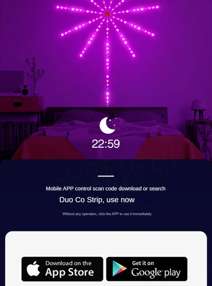 Smart fyrverkeri LED Strip Light Kit - fjernkontrollmagi