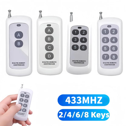 433MHz RF Remote Control for Smart Home & Garage
