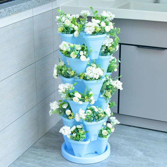 Stackable Vertical Planter Set for Easy Herb Gardening