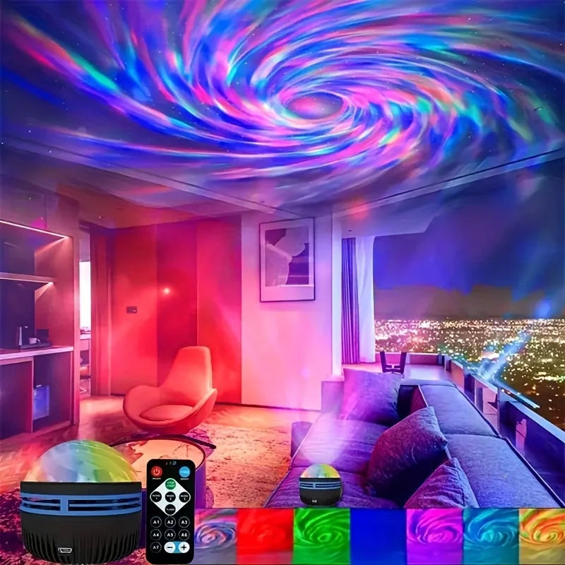 Sternengalaxie-Projektorleuchte mit RGB-Fernbedienung