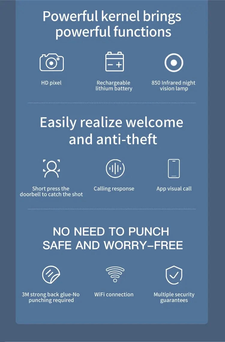 Smart Home Wireless Video Doorbell With Night Vision