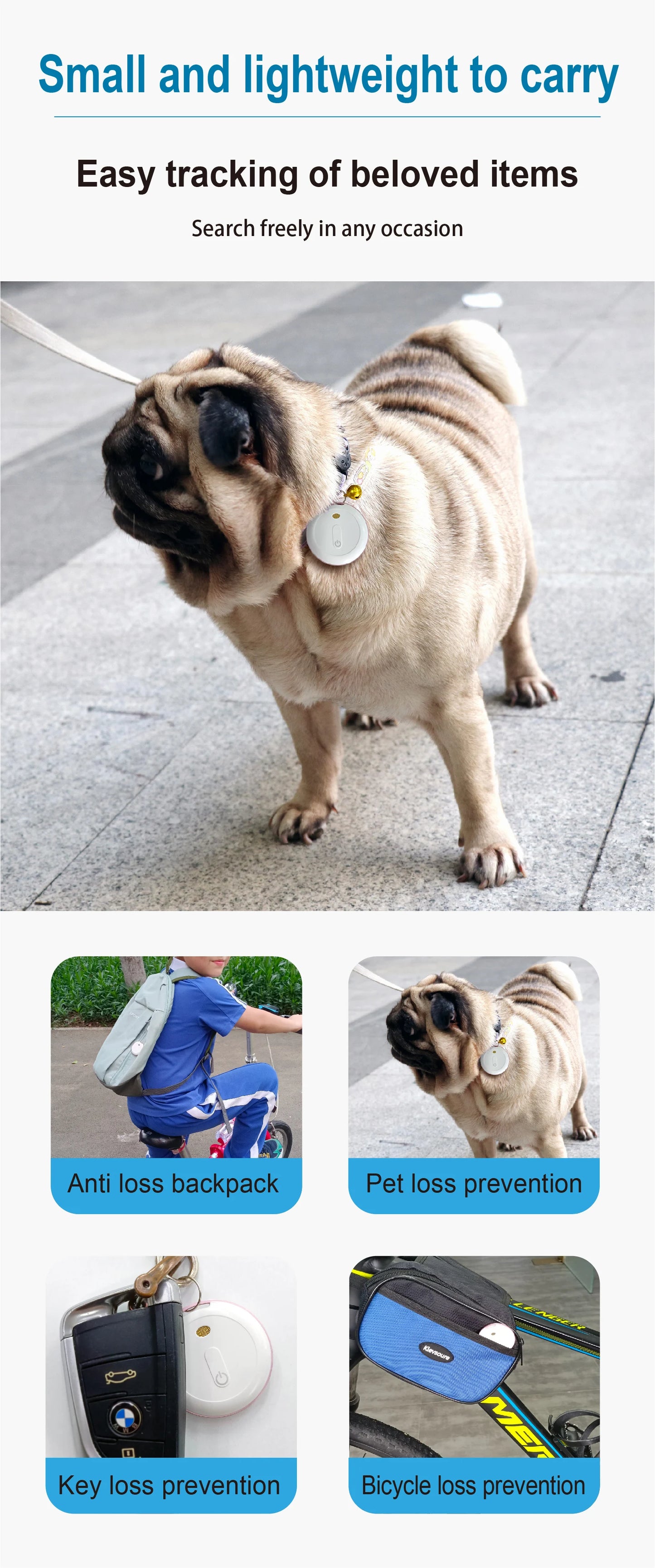 NoEnName Mini Bluetooth GPS Tracker - Uanstrengt lokalisering