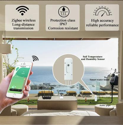 Tuya Smart Zigbee Soil Tester - Waterproof Garden Tool