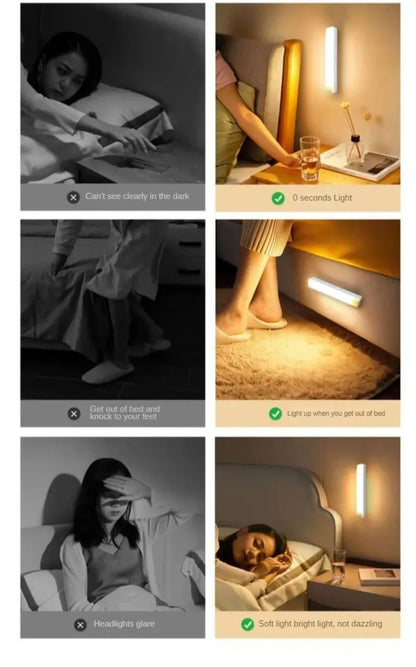 Oppladbar LED-lampe med bevegelsessensor på kjøkkenet