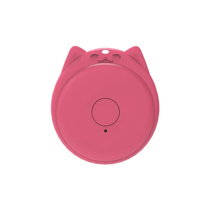 The Seamopar Mini GPS Tracker is a pink, round Bluetooth Key Finder with cat ears and a central button, doubling as an Anti-Lost device. It has a tiny indicator light below the button and a hole above it, resembling a cats face for charm and practicality.