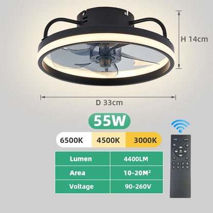 XCLuuHY 55W Modern Ceiling Fan With Light & Remote Control