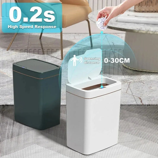 Smart Bathroom Trash Can with Automatic Bagging
