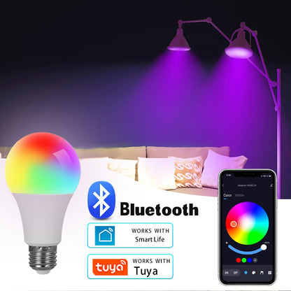 Tuya Smart LED Bulb E27 - Bluetooth RGB Lamp for Ambiance