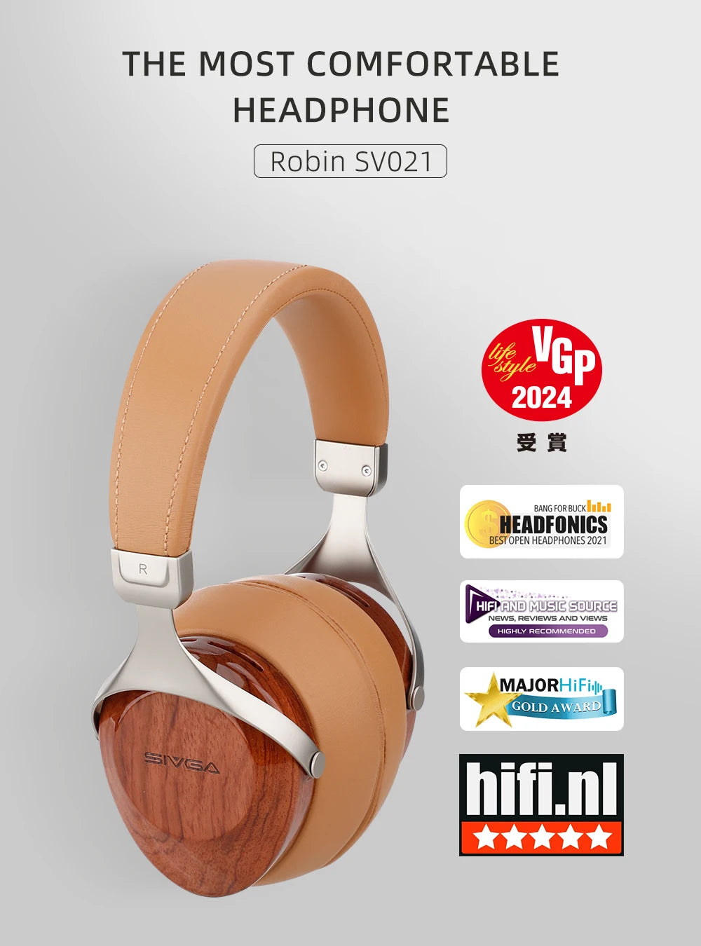 SIVGA SV021/Robin Wood Headphone with 50mm Driver