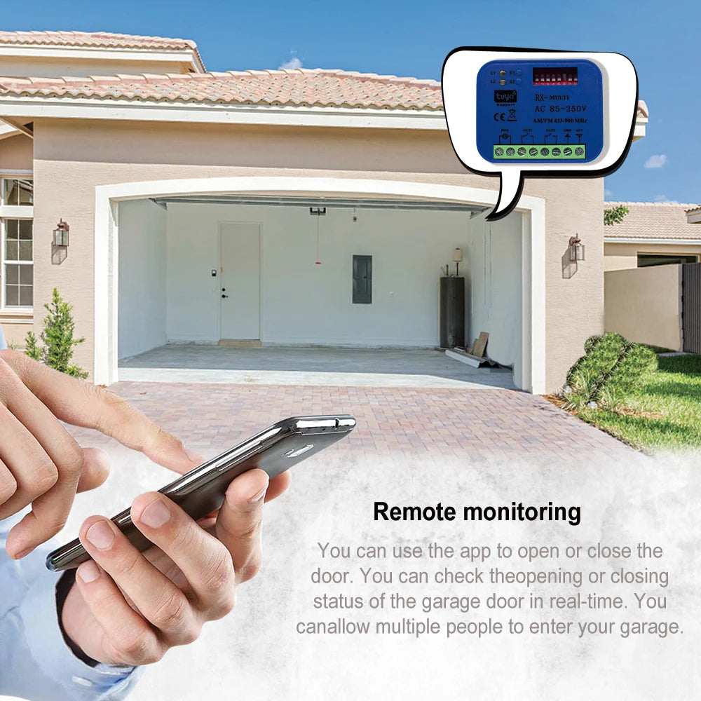 Smart Tuya WiFi Garage Door Receiver with Voice Control