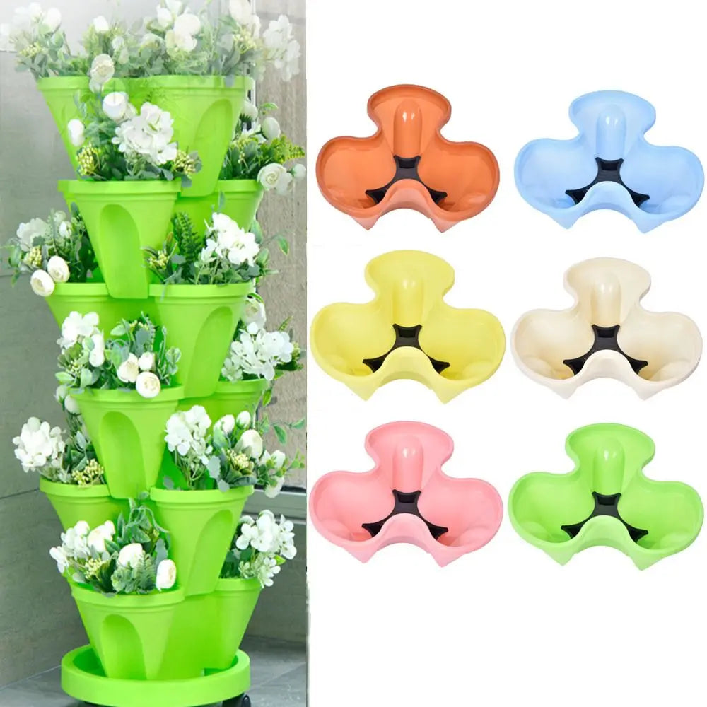 Stackable Vertical Planter Set for Easy Herb Gardening