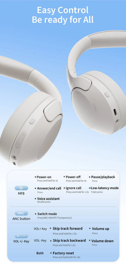 QCY H3 Lite ANC Wireless Headphones with 60-Hour Battery