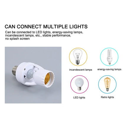 Smart LED Bulb Switch with 360° PIR Motion Detection