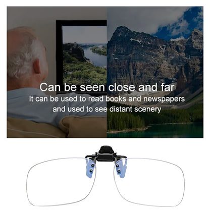 The WALLY SKY Ultra-Light Anti Blue Light Reading Glasses, perfect for presbyopic needs, are shown with an older person enjoying a nature scene on a screen. Text reads Can be seen close and far, emphasizing their versatility and reduction of eye strain during screen time.