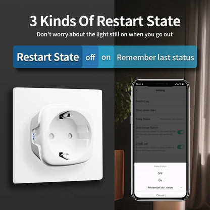 Presa intelligente TNCE EU Plug - Controllo vocale Wi-Fi e monitoraggio dell'energia