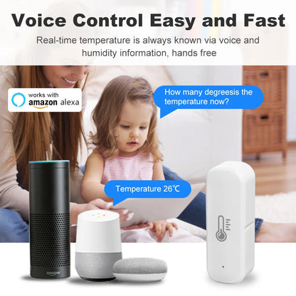 Sensore di temperatura e umidità Tuya Smart Zigbee con controllo vocale