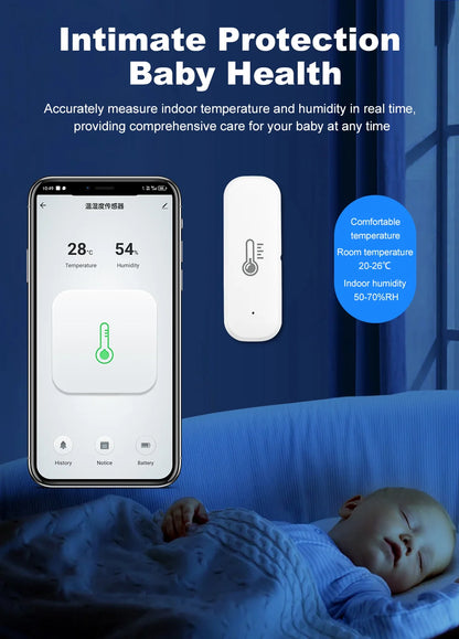 Sensore di temperatura e umidità Tuya Smart Zigbee con controllo vocale