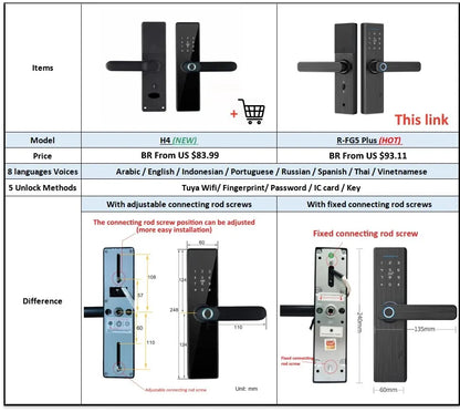 RAYKUBE Tuya Wifi Smart Lock H4 - Keyless Access Solution
