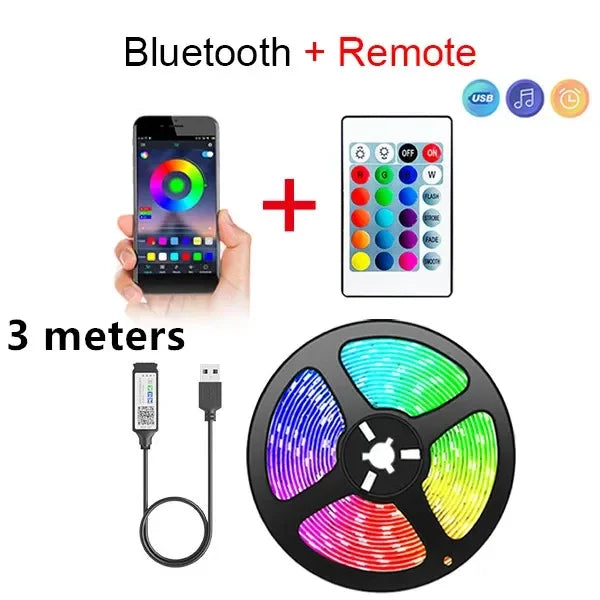 Smart RGB LED-stripelys med Bluetooth-appkontroll