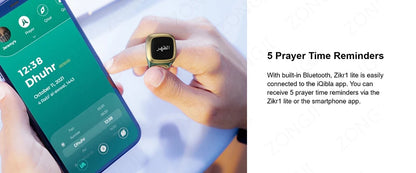 ZONGJI Smart Tasbih Ring - Track Prayers & Steps