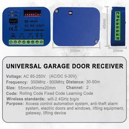 Smart Tuya WiFi Garage Door Receiver with Voice Control