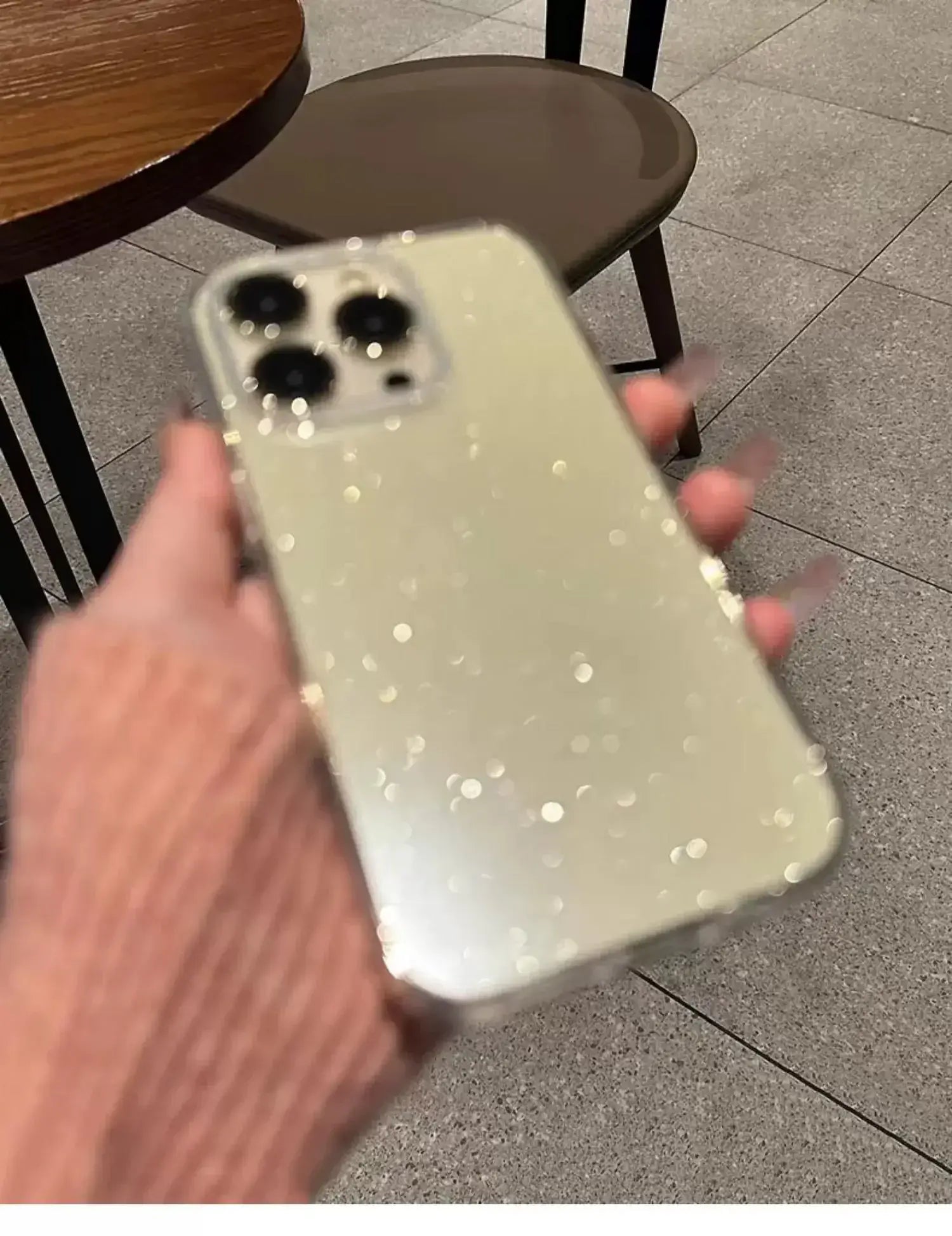 Luxury bling glitter clear phone case for iPhone Pro Max with elegant design