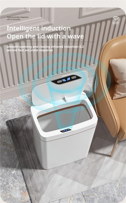 Smart Bathroom Trash Can with Automatic Bagging