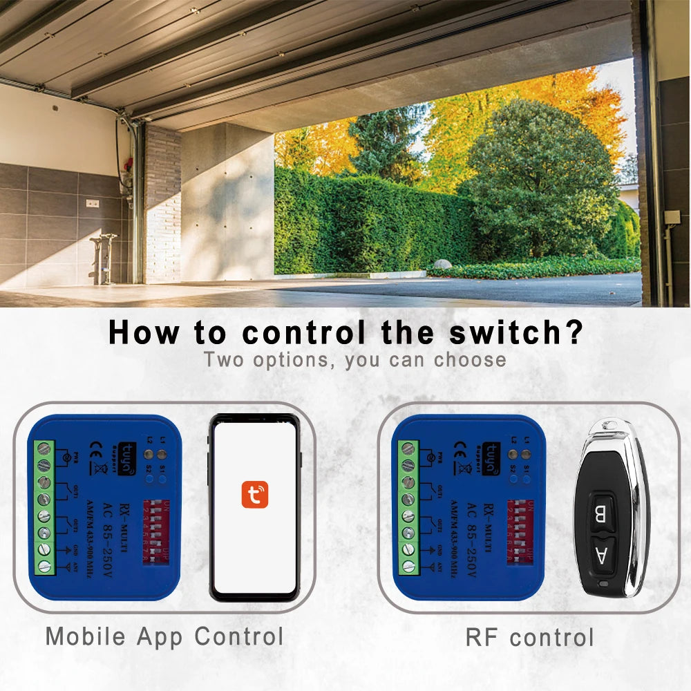 Smart Tuya WiFi Garage Door Receiver with Voice Control