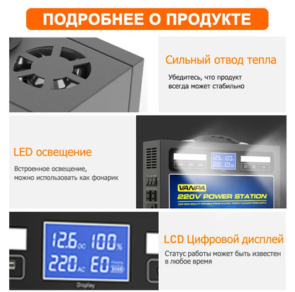 Vanpa Multi-Function Portable Power Supply 220V 1000W Generator
