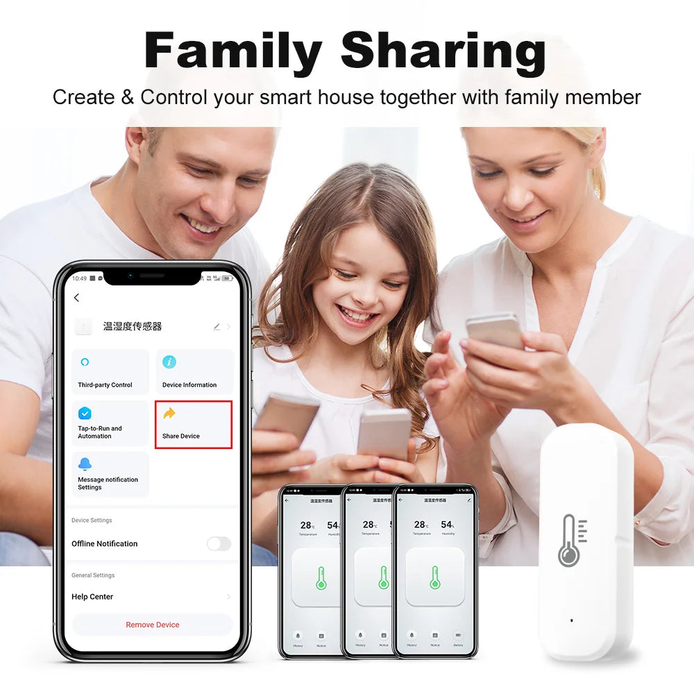 Sensore di temperatura e umidità Tuya Smart Zigbee con controllo vocale