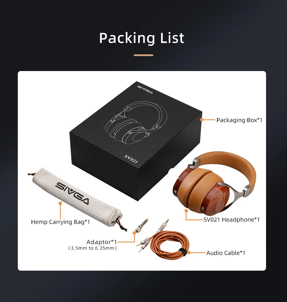 SIVGA SV021/Robin Wood Headphone with 50mm Driver