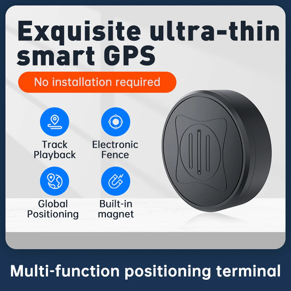 Image of the Mini GPS Tracker - Real-Time Magnetic Smart Locator, an ultra-thin device with real-time tracking, track playback, electronic fence, global positioning, and a built-in magnet for easy use. Enjoy enhanced safety alerts with no installation required.