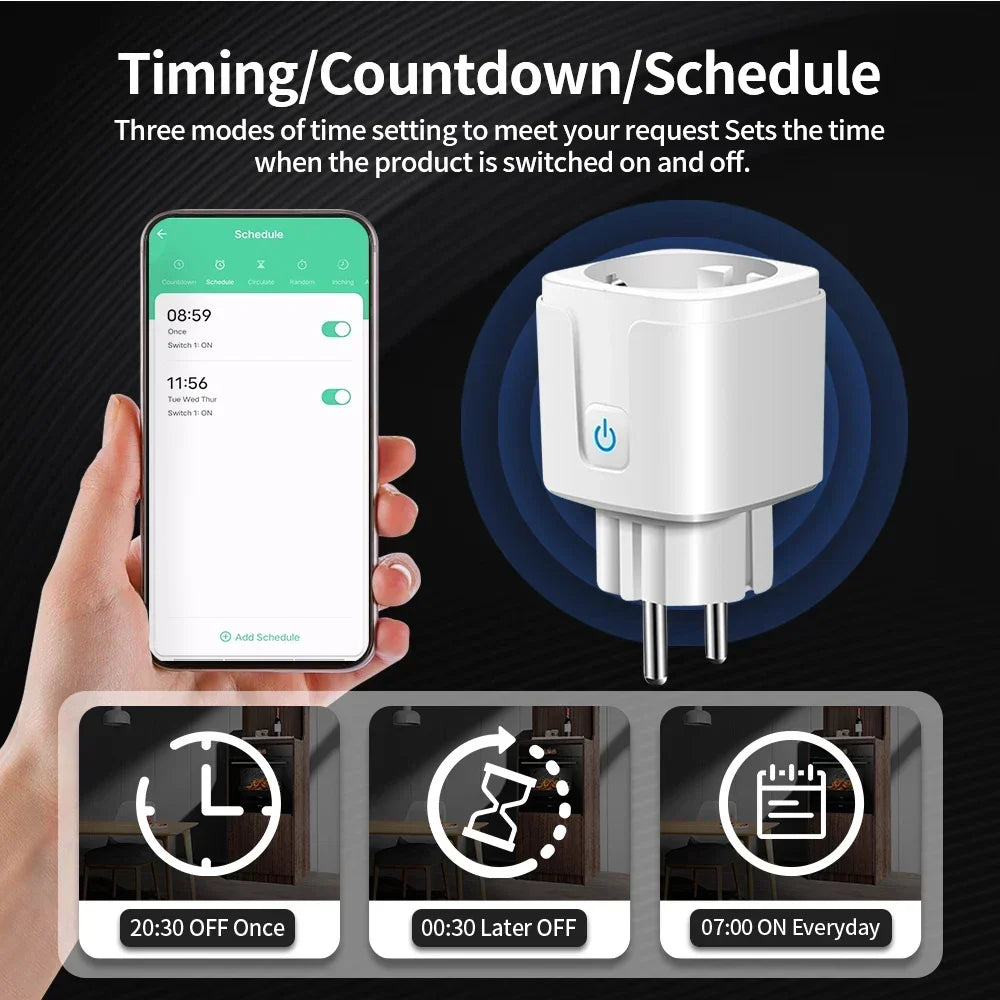 Presa intelligente TNCE EU Plug - Controllo vocale Wi-Fi e monitoraggio dell'energia