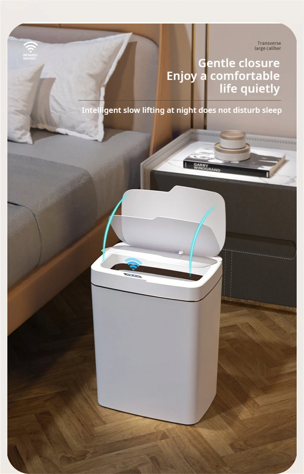 Smart Bathroom Trash Can with Automatic Bagging