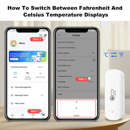 Sensore di temperatura e umidità Tuya Smart Zigbee con controllo vocale