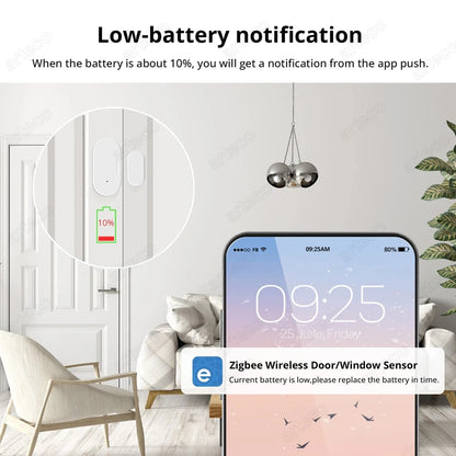 Smart Zigbee Door Sensor With App Alerts For Safety
