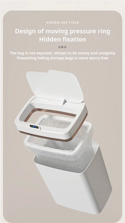 Smart Bathroom Trash Can with Automatic Bagging