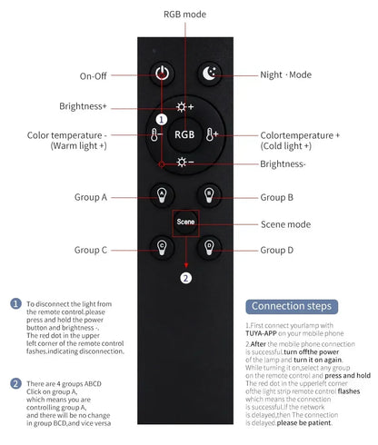 Tuya WiFi LED-taklampe - dimbar RGB smart belysning