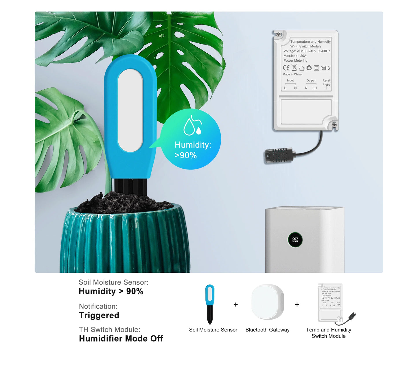 GIRIER Smart Bluetooth Soil Moisture Meter for Smart Gardening