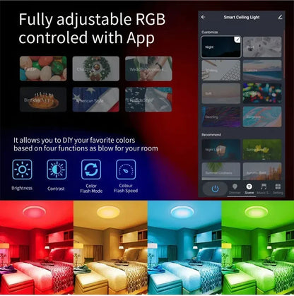 Tuya WiFi LED-taklampe - dimbar RGB smart belysning