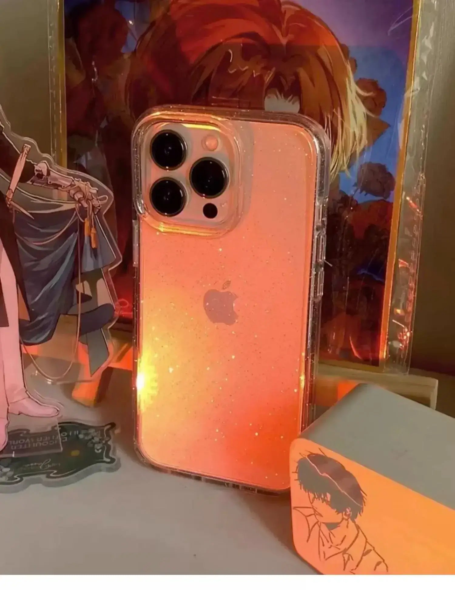 Luxury Bling Glitter Clear Phone Case for iPhone Pro Max with eye-catching design and durable protection.