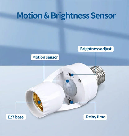 Smart LED Bulb Switch with 360° PIR Motion Detection