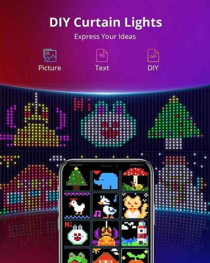 Tenda luminosa a LED intelligente MIMIRG - Magia del colore controllata tramite APP